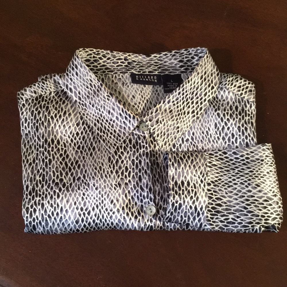 Silk blouse with snake-skin print